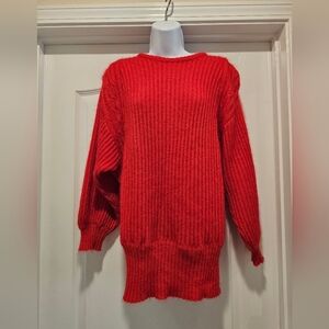Vintage Escada Mohair Batwing Pullover Sweater Red XS-S Made In W Germany By SRB